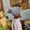 【 Cat Brother Knitting 】 Parent-child adult patch mixed color ball wool hat, thickened warm knitted hat with fleece Specification image
